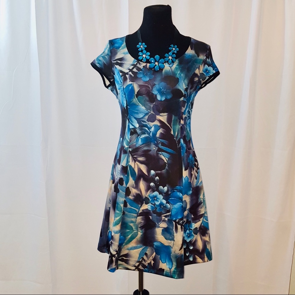 Milano Cap Sleeve Floral Skater Dress